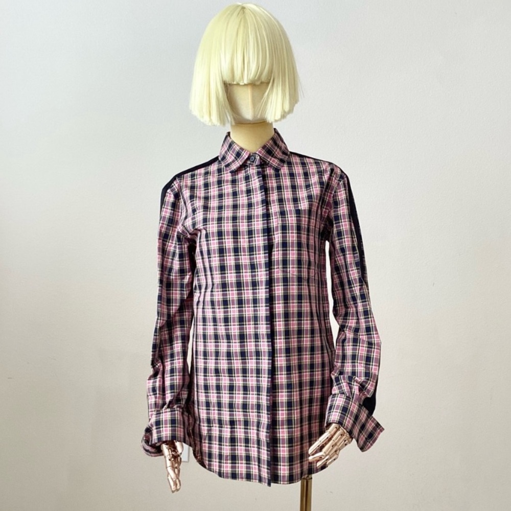 Burberry Plaid Button-Up Shirt - Pink and Black SZ XS